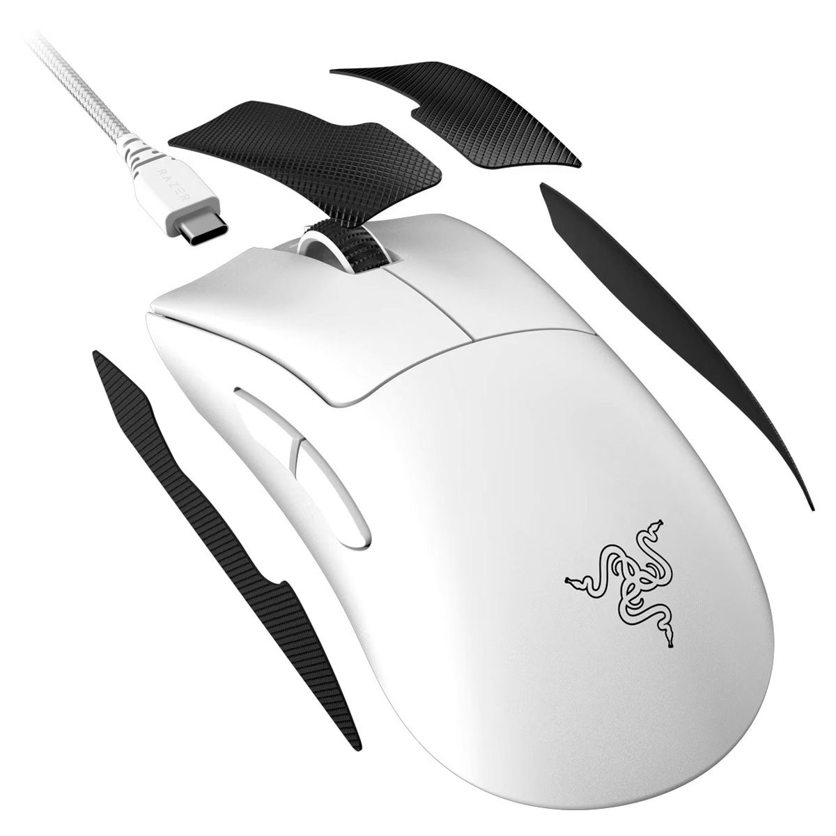 Razer DeathAdder V3 Pro ワイヤレスマウス　ホワイト Mouse Razer Deathadder V3 Pro con switches ópticos e iluminación