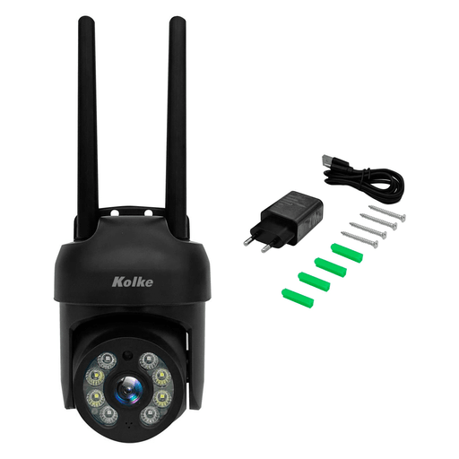 Protege tu hogar o negocio con la cámara de seguridad KOLKE, diseñada para ofrecer imágenes nítidas y detalladas en resolución 3MP. Su tecnología avanzada permite visión a color durante el día y visión nocturna con iluminación ultrabaja, garantizando una vigilancia clara en cualquier condición de luz. Gracias a su resistencia al agua y polvo con certificación IP65, es ideal para instalar tanto en interiores como en exteriores. Incorpora detección de movimiento y de forma humana, junto con seguimiento automático, brindando una cobertura inteligente y completa. Además, cuenta con audio bidireccional, con micrófono y parlante integrados, que te permiten escuchar y comunicarte en tiempo real desde tu dispositivo móvil.