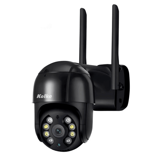 La cámara inteligente Kolke PTZ brinda vigilancia en alta definición con control remoto desde tu celular. Su sistema de rotación de 350° y 90° de inclinación asegura una cobertura total, mientras que sus LED infrarrojos y blancos permiten ver de noche en modo infrarrojo, luz blanca o a todo color. Con audio bidireccional, conexión WiFi dual band, resistencia al agua y almacenamiento en tarjeta SD o en la nube, es la opción ideal para proteger tu hogar o negocio de forma fácil y segura.