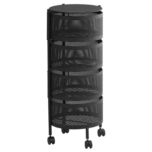 Este organizador circular DecoTeam es una solución práctica y moderna para mantener tus espacios ordenados y funcionales. Su estructura metálica resistente con recubrimiento anticorrosión lo hace ideal para usar en cocina, baño, lavadero o cualquier ambiente, incluso en zonas húmedas. Cuenta con 4 estantes desmontables de malla transpirable, que ayudan a mantener los productos ventilados y en buen estado. Además, su diseño con ruedas giratorias de 360° permite moverlo fácilmente y acceder a los objetos desde cualquier ángulo. Versátil, compacto y funcional, es perfecto para optimizar el espacio en tu hogar.
