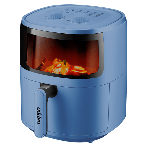 Disfruta de las comidas que más te gustan de forma sana y rápida con esta freidora sin aceite NAPPO. Logra reducir hasta un 85% el uso de aceite para la cocción al utilizar tecnología de circulación de aire caliente de 360º cocinando los alimentos en todas las direcciones. Esta freidora permite preparar deliciosos platos utilizando solo un poco o nada de aceite. Sus 12 programas preestablecidos te permitirán elegir el más adecuado dependiendo de la comida a realizar.