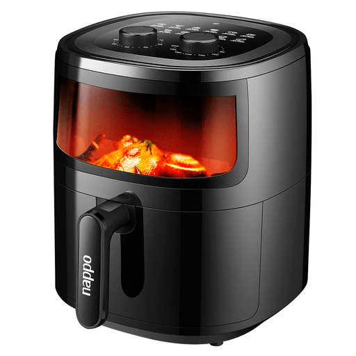 Disfruta de las comidas que más te gustan de forma sana y rápida con esta freidora sin aceite NAPPO. Logra reducir hasta un 85% el uso de aceite para la cocción al utilizar tecnología de circulación de aire caliente de 360º cocinando los alimentos en todas las direcciones. Esta freidora permite preparar deliciosos platos utilizando solo un poco o nada de aceite. Sus 12 programas preestablecidos te permitirán elegir el más adecuado dependiendo de la comida a realizar.