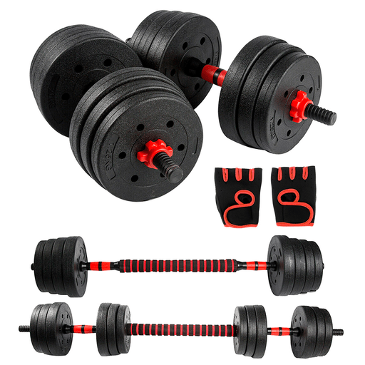 Realiza múltiples ejercicios con este kit de mancuernas de 20Kg. Tiene un total de 12 mancuernas: 4 de 2Kg, 4 de 1.5Kg y 4 de 1.25Kg, para que las puedas combinar como quieras. Además su varilla conectora amplía la posibilidad de ejercicios.