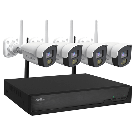 Protege y vigila tu hogar o negocio con este Kit de Seguridad Kolke que incluye un NVR y 4 cámaras FHD más accesorios. Las cámaras WiFi cuentan con una resolución Full HD 1920X1080 que te acercan la mejor imagen y con protección IP66 lo que permite su colocación en el exterior del hogar. El NVR posee entrada de audio y video de 8 canales y 3 modos de grabación para que no te pierdas nada. Además, podrás tener acceso a las cámaras desde tu Smartphone a través de la app XVREYE o desde cualquier otro dispositivo gracias al monitoreo remoto multicanal.