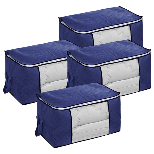 Por tema de espacio o tiempo, a veces es difícil mantener nuestra ropa organizada y guardada, pero con este pack de 4 cajas organizadoras con visor DecoTeam ya no será un problema. Su espacioso diseño con visor realizado en tela transpirable te garantiza mantener tus prendas, ropa de cama, etc. alejadas de la humedad y el polvo. El visor transparente en el frente te ayuda a encontrar lo que necesites de forma rápida y sin tener que abrirlo.