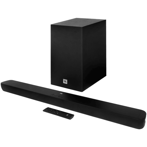 Disfruta de una experiencia sonora cinematográfica con el parlante JBL Cinema SB180, un sistema de sonido que combina elegancia y potencia con sus 220W RMS totales de salida. Su barra de sonido brinda 100W RMS y el subwoofer inalámbrico aporta 120W RMS adicionales, ofreciendo bajos profundos y un sonido envolvente ideal para películas, series o música. Equipado con conectividad Bluetooth 5.2, entrada HDMI 1.3 y un rendimiento de hasta 82dB de presión sonora, garantizando nitidez y potencia en cada reproducción.