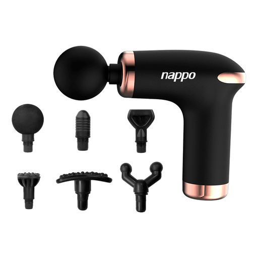 La pistola de masajes NAPPO de 25W es ideal para aliviar diversos malestares musculares. Recomendada para distintos tipos de masajes, ayuda a relajar diferentes partes del cuerpo, alivia la rigidez y el dolor muscular, y promueve la circulación sanguínea y linfática. Sus 6 cabezales intercambiables y 6 niveles de frecuencia te ofrecen una amplia gama de posibilidades, desde masajear grandes grupos musculares como brazos y piernas hasta aplicar impacto al tejido profundo en articulaciones y tendones. Además, cuenta con un tiempo de carga de 2.5- 3 horas y 2 baterías recargables de 1500mAh para mayor comodidad.