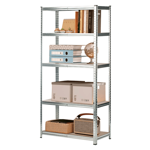 El Rack Metálico Decoteam multifunción con 5 estantes es la solución perfecta para organizar tus espacios de manera eficiente. Fabricado en acero resistente y paneles de MDF, esta estantería es sólida y duradera, proporcionando estabilidad y seguridad. Con una gran capacidad de almacenamiento de hasta 175kg por estante, los 5 estantes ajustables en altura te permiten adaptar el rack a tus necesidades, ya sea para herramientas de jardín, cajas u objetos domésticos. Además, su versatilidad permite colocarlo en oficina, garaje, hogar o cuarto de lavado, optimizando el espacio y manteniendo todo organizado fácilmente.