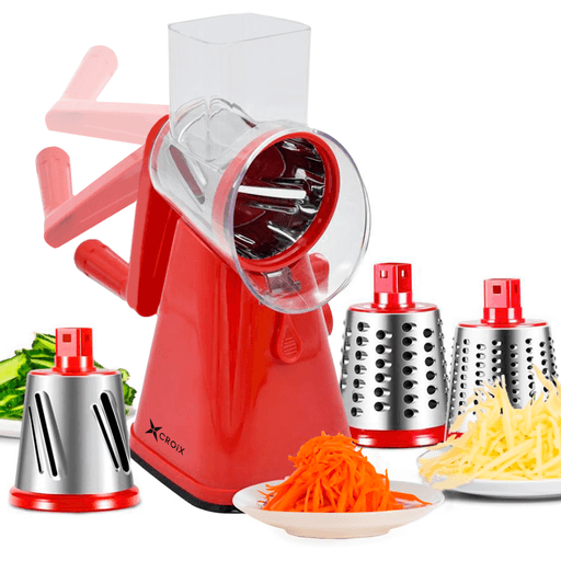 El Rallador multifunción CROiX 3 en 1 es el utensilio de cocina imprescindible que estabas buscando. Con sus cuchillas intercambiables, este rallador es increíblemente versátil, permitiéndote rallar, rebanar y cortar con facilidad y precisión. Su sistema de corte giratorio te garantiza resultados perfectos en cada uso, mientras que su base antideslizante te brinda estabilidad y seguridad mientras trabajas. Además, es fácil de lavar, lo que te ahorrará tiempo y esfuerzo en la limpieza de la cocina.