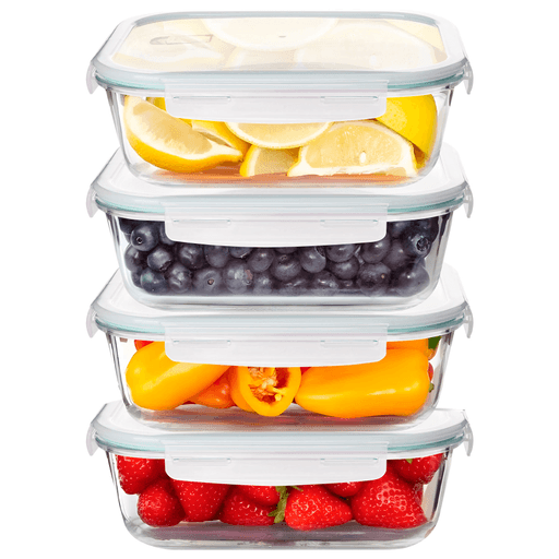 Este Set de 4 recipientes CROiX de vidrio es la solución perfecta para almacenar y conservar tus alimentos de manera segura y conveniente. Están diseñados con una tapa con bloqueo de aire a través de juntas de silicona que garantizan un cierre hermético total y evitan cualquier posibilidad de goteo, permitiéndote almacenar líquidos sin preocupaciones. Están hechos de vidrio de borosilicato de alta calidad. Este material tiene una gran resistencia al calor y al frío, por lo que podés utilizarlos en el microondas o en el congelador sin problemas.