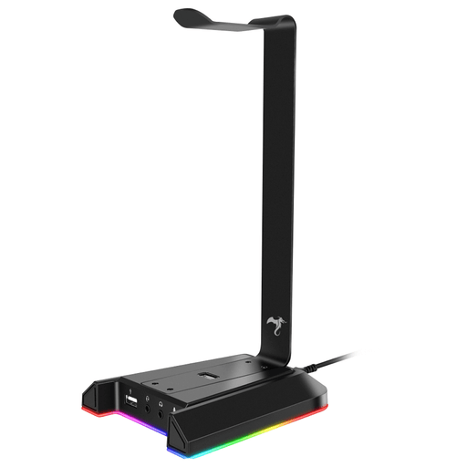 Mantén tu espacio de trabajo limpio y organizado con este soporte para audífonos universal de Kolke. Retroiluminado con luz LED RGB y con un diseño único e innovador para colocar tus auriculares en un lugar destacado de tu escritorio.