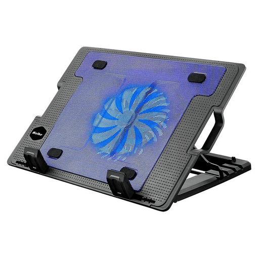El soporte Cooler Kolke está diseñado para notebooks de 9 a 17”. Cuenta con una superficie de malla metálica con un potente ventilador de 16cm para evitar que tus dispositivos se sobrecalienten. Funciona mediante USB, por lo que no necesita una fuente de alimentación externa y se puede ajustar a 5 ángulos de visión diferentes para crear la altura de trabajo ideal.