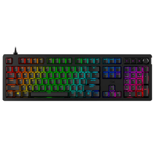 El HyperX Alloy Rise es un teclado mecánico para gaming que destaca por su alta personalización y rendimiento. Permite el intercambio en caliente de switches, facilitando la adaptación a las preferencias del usuario sin necesidad de herramientas. Su sensor de luz ambiental ajusta automáticamente la iluminación RGB según las condiciones de la habitación, mejorando la experiencia visual. Equipado con switches lineales HyperX prelubricados, soporta hasta 80 millones de pulsaciones, garantizando durabilidad y respuesta rápida. Además, su diseño montado en junta proporciona una mayor estabilidad en cada pulsación, y las placas superiores magnéticas intercambiables permiten una personalización estética sin precedentes.