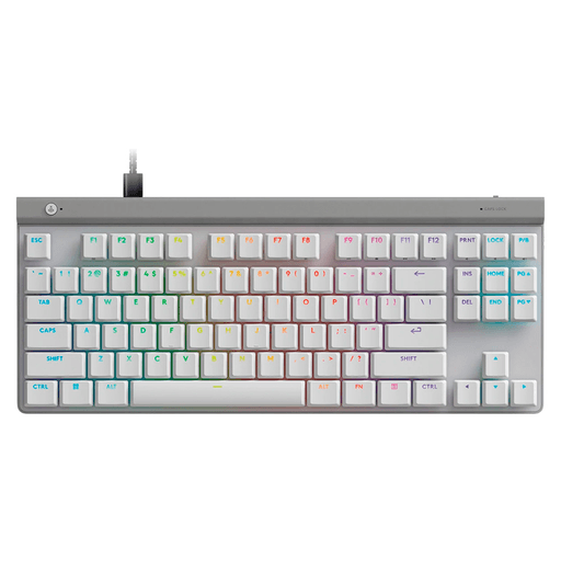 El Logitech G515 TKL es un teclado mecánico compacto con diseño sin teclado numérico, ideal para ahorrar espacio sin sacrificar rendimiento. Sus switches GL de perfil bajo ofrecen una respuesta rápida y cómoda, mientras que las teclas de PBT garantizan durabilidad. Además, su iluminación RGB Lightsync es totalmente personalizable con el software G HUB. Su estructura con amortiguación de sonido proporciona una experiencia de escritura más silenciosa, convirtiéndolo en una excelente opción para jugadores que buscan precisión y estilo.