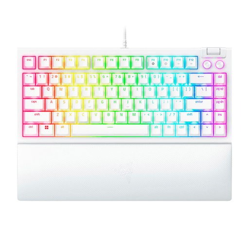 Domina cada partida con el Razer BlackWidow V4 75%, un teclado diseñado para ofrecer máximo rendimiento, respuesta precisa y una experiencia de juego inmersiva. Equipado con switches mecánicos Razer Orange, brinda pulsaciones suaves, equilibradas y silenciosas, ideales tanto para gaming competitivo como para uso diario. Además, incorpora doble capa de espuma amortiguadora, reduciendo el ruido y mejorando la sensación en cada tecla para un sonido más sólido y satisfactorio. Su iluminación Razer Chroma RGB eleva tu setup con efectos dinámicos, creando un ambiente único. Incluye teclas ABS translúcidas para una mejor difusión de la luz y un look moderno. Para mayor comodidad, cuenta con rodillo multimedia dedicado y 2 botones multimedia, permitiendo controlar el audio de forma rápida y sin interrupciones.