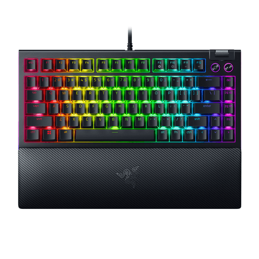 Domina cada partida con el Razer BlackWidow V4 75%, un teclado diseñado para ofrecer máximo rendimiento, respuesta precisa y una experiencia de juego inmersiva. Equipado con switches mecánicos Razer Orange, brinda pulsaciones suaves, equilibradas y silenciosas, ideales tanto para gaming competitivo como para uso diario. Además, incorpora doble capa de espuma amortiguadora, reduciendo el ruido y mejorando la sensación en cada tecla para un sonido más sólido y satisfactorio. Su iluminación Razer Chroma RGB eleva tu setup con efectos dinámicos, creando un ambiente único. Incluye teclas ABS translúcidas para una mejor difusión de la luz y un look moderno. Para mayor comodidad, cuenta con rodillo multimedia dedicado y 2 botones multimedia, permitiendo controlar el audio de forma rápida y sin interrupciones.