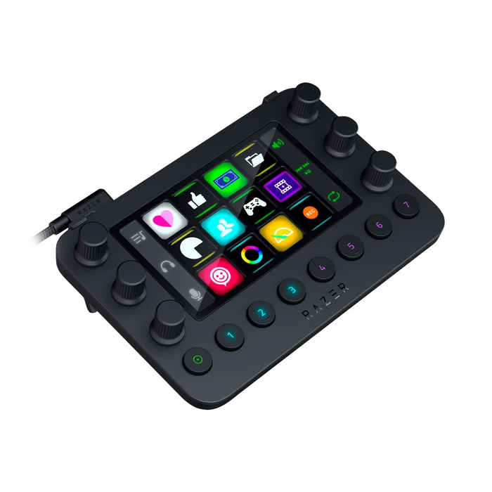 Razer Stream Controller con 12 botones táctiles, 6 diales y 8