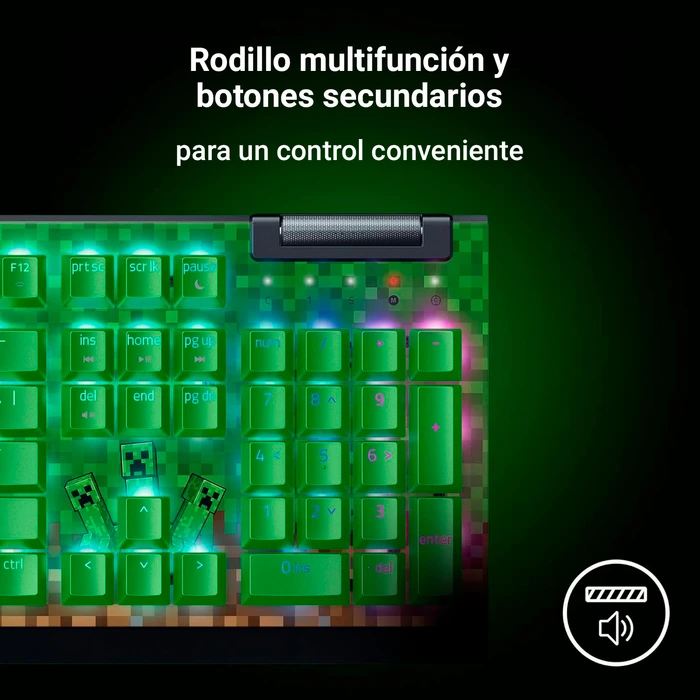 Teclado Razer BlackWidow V4 X Minecraft con switches mecánicos
